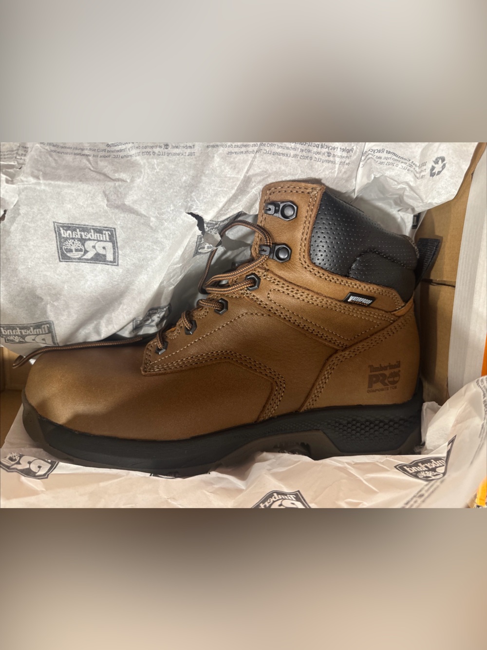 Timberland Pro Maxtrax Titan EV Size 10 Brown 6” Composite Safety Toe Waterproof